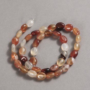 Beads on a thread, Carnelian, smooth oval, diameter 10x8 mm + -, length 39 cm +