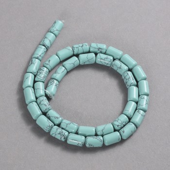 Turquoise Beads, Smooth Cylinders, 10×6 mm, Length 41 cm