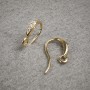 Ear hooks for earrings with white crystals, yellow metal 14×2.5 mm pair