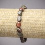 Elastic bracelet with Picasso Jasper natural stone, smooth oval, diameter 10x8 mm, length 18 cm