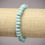 Elastic Turquoise Rondelle Bracelet (synthetic), Smooth rondelles, 8×5 mm, 18 cm length