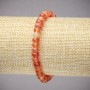 Elastic bracelet with natural carnelian, smooth rondel beads, 6×4 mm diameter, 18 cm length