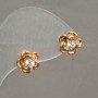 Xuping 'Roses' Earrings - Stud Earrings, 18K Gold Plating with White Crystals, 10mm Diameter +
