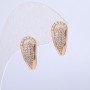 Xuping Earrings, 18K Gold Plating with White Crystals, 18x10 mm Diameter +