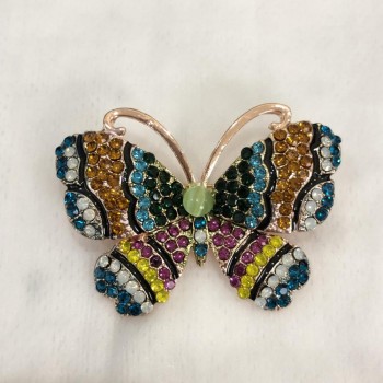 Brooch 'Butterfly' with Green Bead