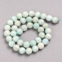 Larimar Beads on Thread, Natural Stone, Smooth Round Bead, 10mm Diameter, Length 39cm +/-