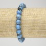 Elastic bracelet with Blue Imperial Jasper (pressed) smooth bead, 8 mm diameter+