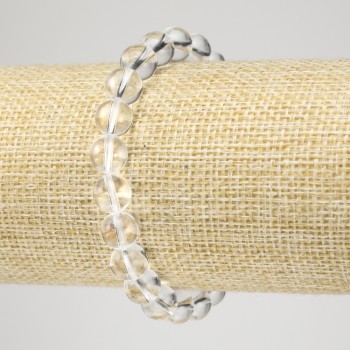 Elastic bracelet with rock crystal, smooth bead, 8 mm diameter+