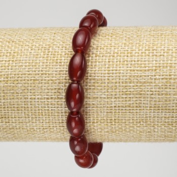 Elastic bracelet with carnelian stone, diameter 12×8 mm+