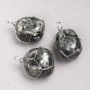 Labradorite pendant in a silver wire wrap, diameter 35×20 mm+