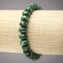 Malachite Elastic Bracelet (pressed) Smooth Rondel, 9×7 mm diameter+