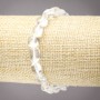 Elastic bracelet with natural Mountain Crystal, faceted, bead size 8×10 mm (±)