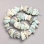 Unpolished Amazonite beads on a haltivka thread, 10x20 mm diameter, 42 cm length