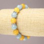 Elastic Bracelet with Aquamarine and Citrine