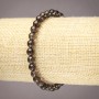 Elastic bracelet with natural smoky topaz, smooth bead, 6 mm diameter
