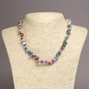 Necklace 'Assorted Crumbs', 6-8 mm diameter, 45 cm length on an extender chain