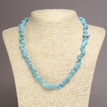 Turquoise Chip Necklace, 6–8 mm diameter, 45 cm length, on extender chain