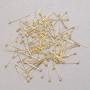 Pins with ball-cap in lemon-gold metal, 20 mm length, 10 g