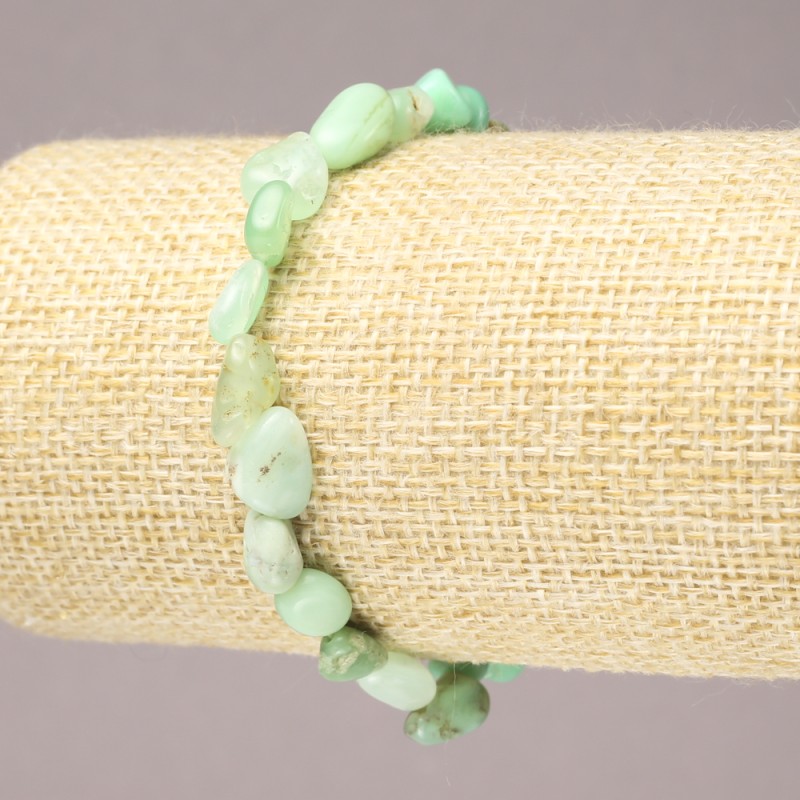 Elastic chrysoprase bracelet, tumbled, diameter 8x10mm+