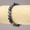 Sodalite elastic bracelet with natural stone, smooth bead, 8mm diameter+