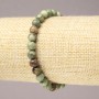 Elastic bracelet with natural Green Jasper, smooth bead, diameter 6 mm+