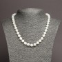 Natural Mother-of-Pearl Necklace, Milky White, diameter 7.5 mm, length 45 cm