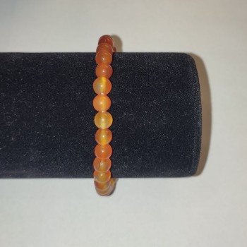 Carnelian bracelet — smooth beads, 6 mm diameter ± (stretch)