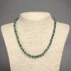 Natural Malachite Stone Necklace with Smooth Beads, 6 mm Diameter, 45 cm Length