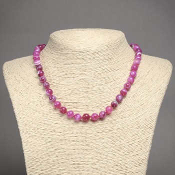 Raspberry Agate Beads, Smooth Round Balls, 8mm Diameter, 45cm Length