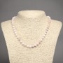 Pink Opal Natural Stone Necklace with a Smooth Bead, Diameter 6(±)mm, Length 45 cm+