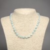 Natural Larimar necklace with tumbled beads, 9×7 mm diameter, 45 cm length