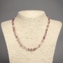 Faceted Strawberry Quartz Natural Stone Necklace, bead size 8x6 mm, length 45 cm ±
