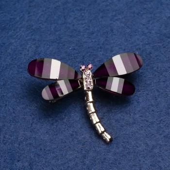Dragonfly Brooch in Golden Metal 4×3.5 cm +