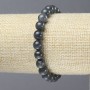 Elastic bracelet with natural labradorite, smooth bead, diameter about 8 mm