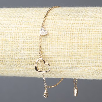 Xuping Bracelet 18K Gold Plating with White Crystals