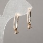 Xuping Earrings with 18K Gold Plating and White and Black Crystals, 20×1.5 mm +