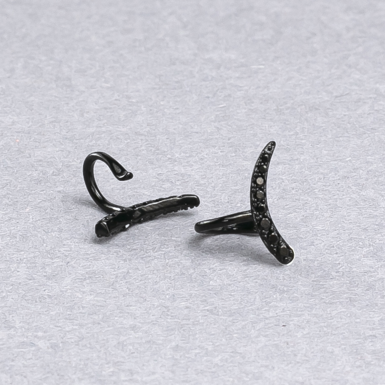 Kaf Xuping Black Rhodium with Black Crystals