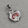 Xuping Rhodium Apple Pendant with White Crystals and Red Crystals 21x12mm +