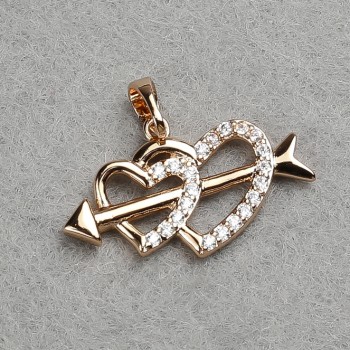 Xuping Pendant with 18K Gold Plating and White Crystals, 24x20mm +