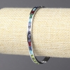 Xuping Rhodium Bracelet with Multicolored Crystals, thickness 5 mm, diameter 63×54 cm