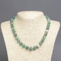 Natural Green Matte Agate Necklace, 10 mm Bead Diameter, 45 cm Length