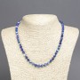 Blue Agate Necklace, 8 mm Beads, 45 cm Long