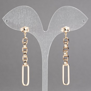 Xuping 'Chains' Stud Earrings 18K Gold Plating, diameter 55×6 mm +