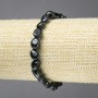 Bracelet of Black Agate, natural stone with faceted beads, diameter 7×9 mm ±, length 18 cm (stretch)