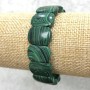 Malachite Elastic Bracelet (Pressed) Smooth Oval Links 18x13 mm, Length 18 cm
