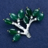 Brooch 'Twig with Chrysoprase'