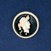 Cameo brooch in gold-toned metal and enamel 34mm +