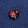 Heart Brooch in Golden Metal and Enamel 20×18 mm +