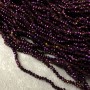 Beads Czech Crystal on a beading thread Plum finish with petrol iridescence, faceted rondelle, diameter 3 x 2.5 mm, length 36-38 cm + -