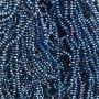 Blue Faceted Czech Crystal Beads on Beading Wire with Blue Coating, 3x2.5 mm, length 36 cm